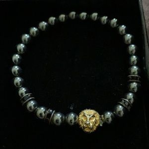 ZENGER 18kt Gold Plated Lion Beaded Bracelet